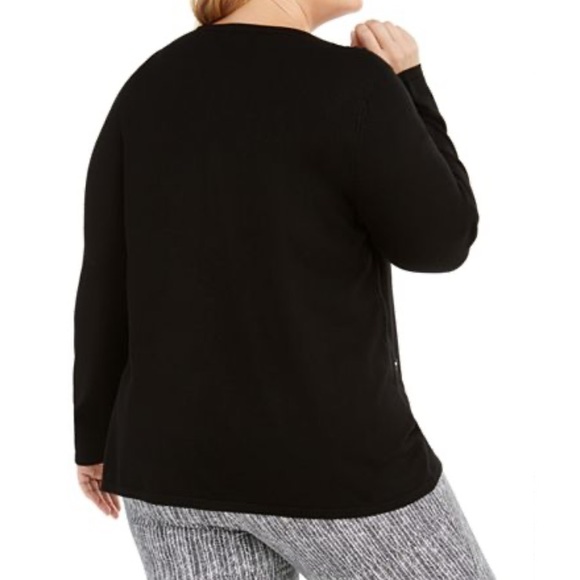 ALFANI PLUS SIZE BUTTON HEM SWEATER - Picture 2 of 9